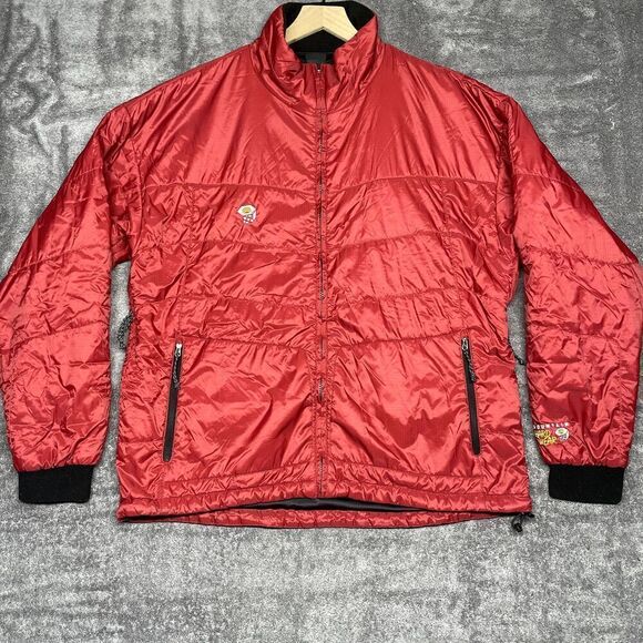 Mountain Hardwear Jacket Mens XL Extra Large Red Nylon Zip Quilted Puffer Fleece - Picture 1 of 11